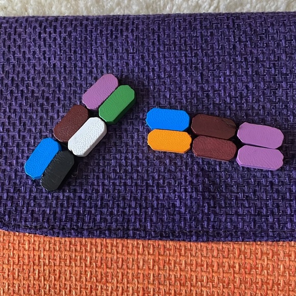 NWOT African Handmade Woven Womens Abstract Clutch Purse orange purple snap - Picture 4 of 10